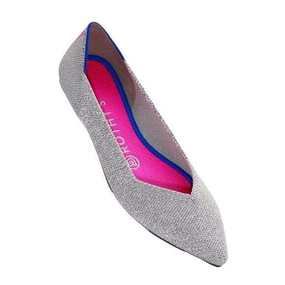 Rothy’s The Points Iridescent Silver/Gray Limited Edition Women’s‎ Size 5 - Picture 1 of 9